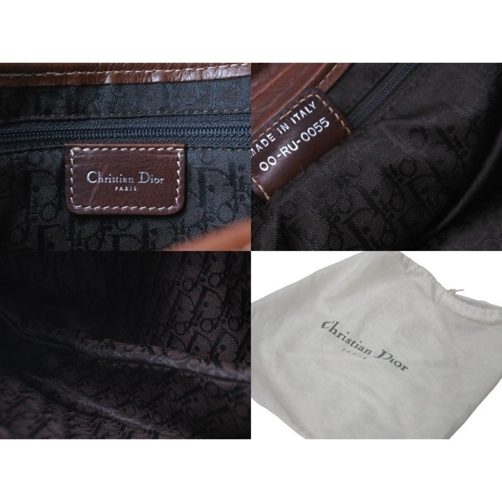 Dior Bag Leather Embroidered Christian Brown Saddle - Picture 8 of 8